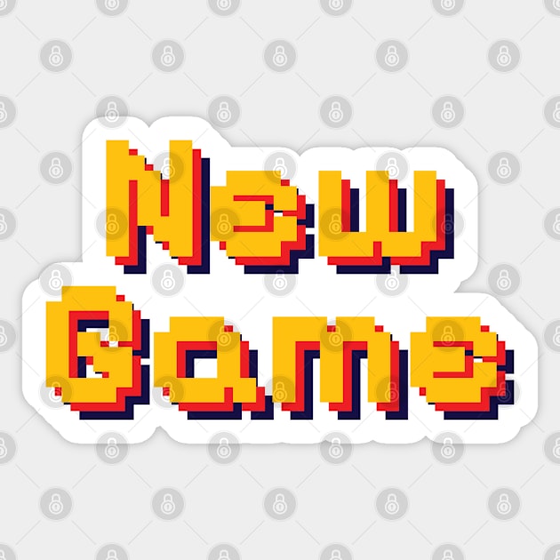 New Game Pixel Game Typography Sticker by syahrilution